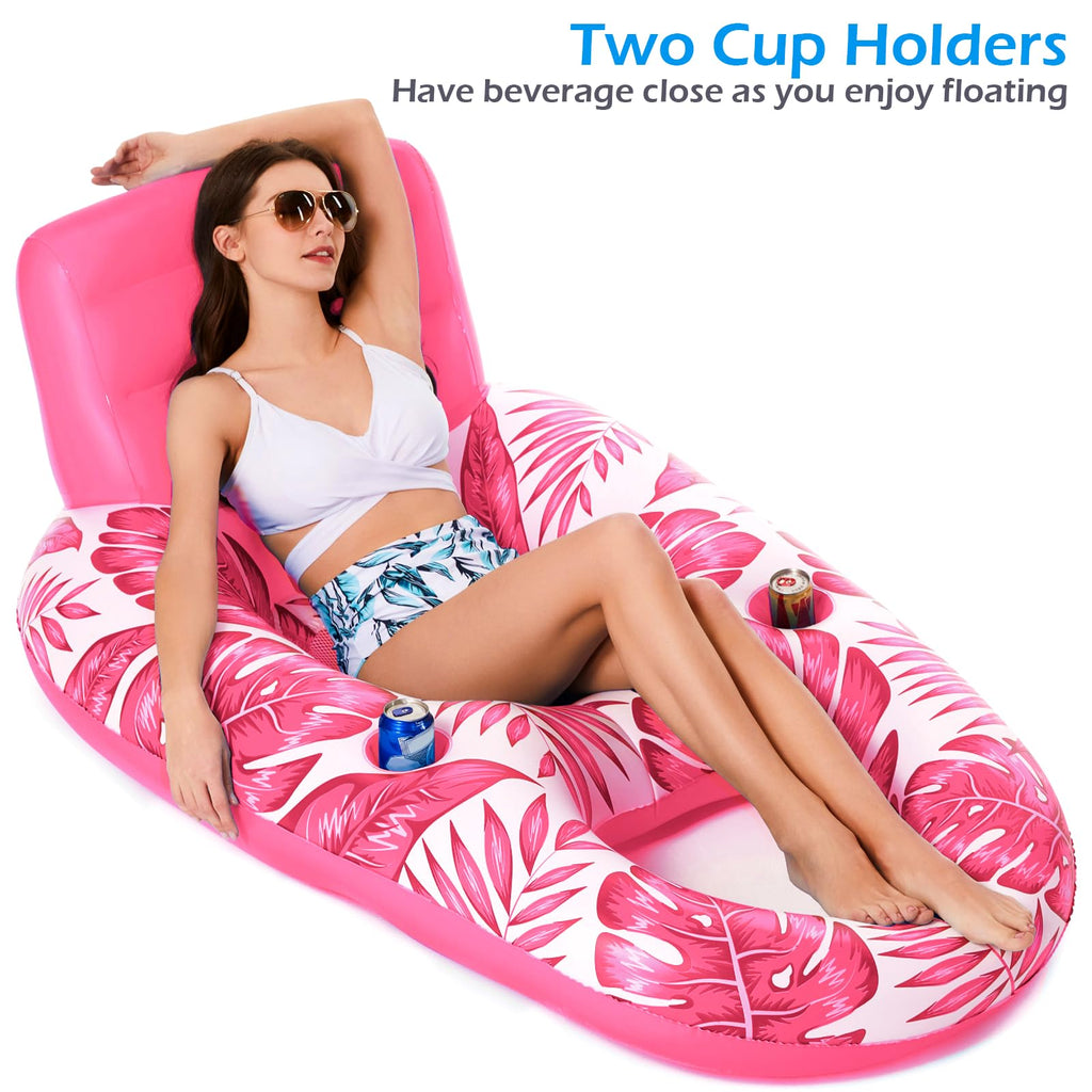 Jasonwell Inflatable Pool Float Adult - Pool Floaties Lounger Floats Raft Floating Chair Water Floaties for Swimming Pool Lake Lounge Float with Cup Holders Beach Pool Party Toys for Adults