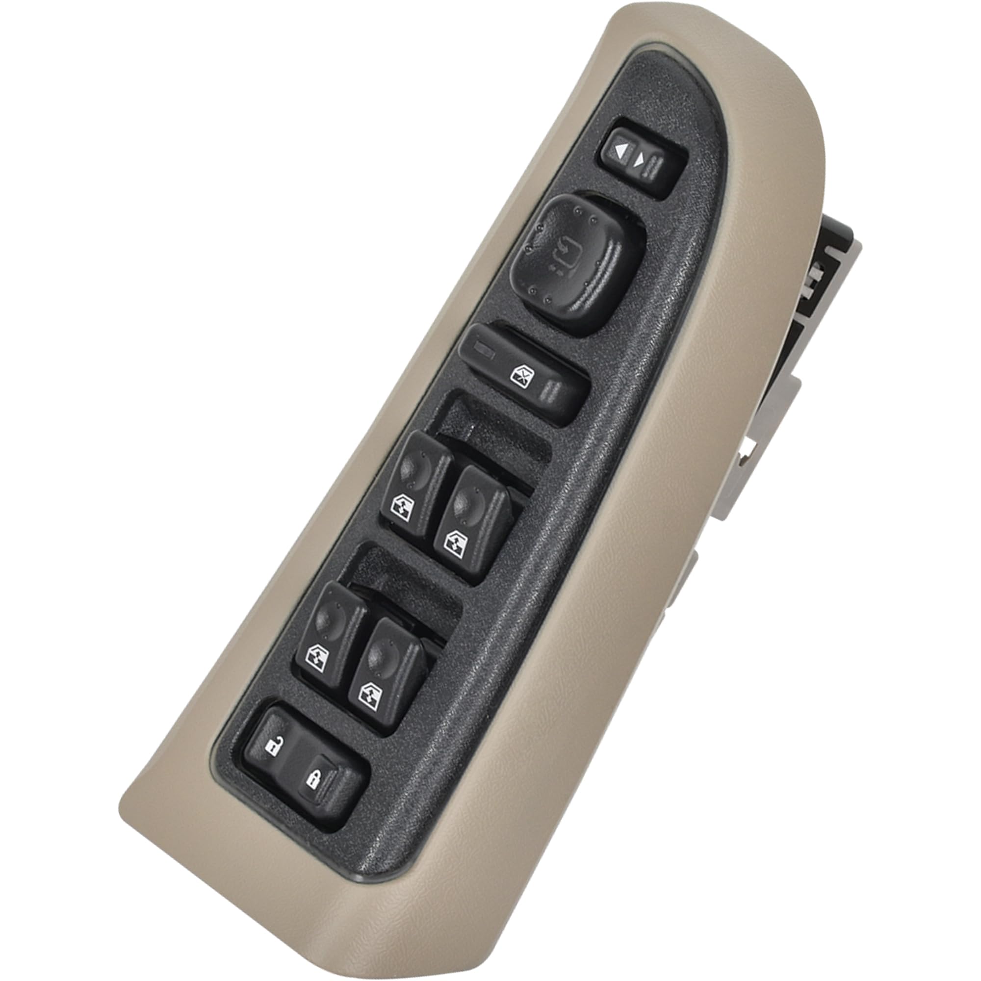 ASOPARTS 15883318 Front Driver Side Door Lock and Power Window Switch & Tan Bezel Assembly Fit for 2003-2007 Chevy Silverado, 2003-2007 GMC Sierra, 920-023 Replaces DWS-226