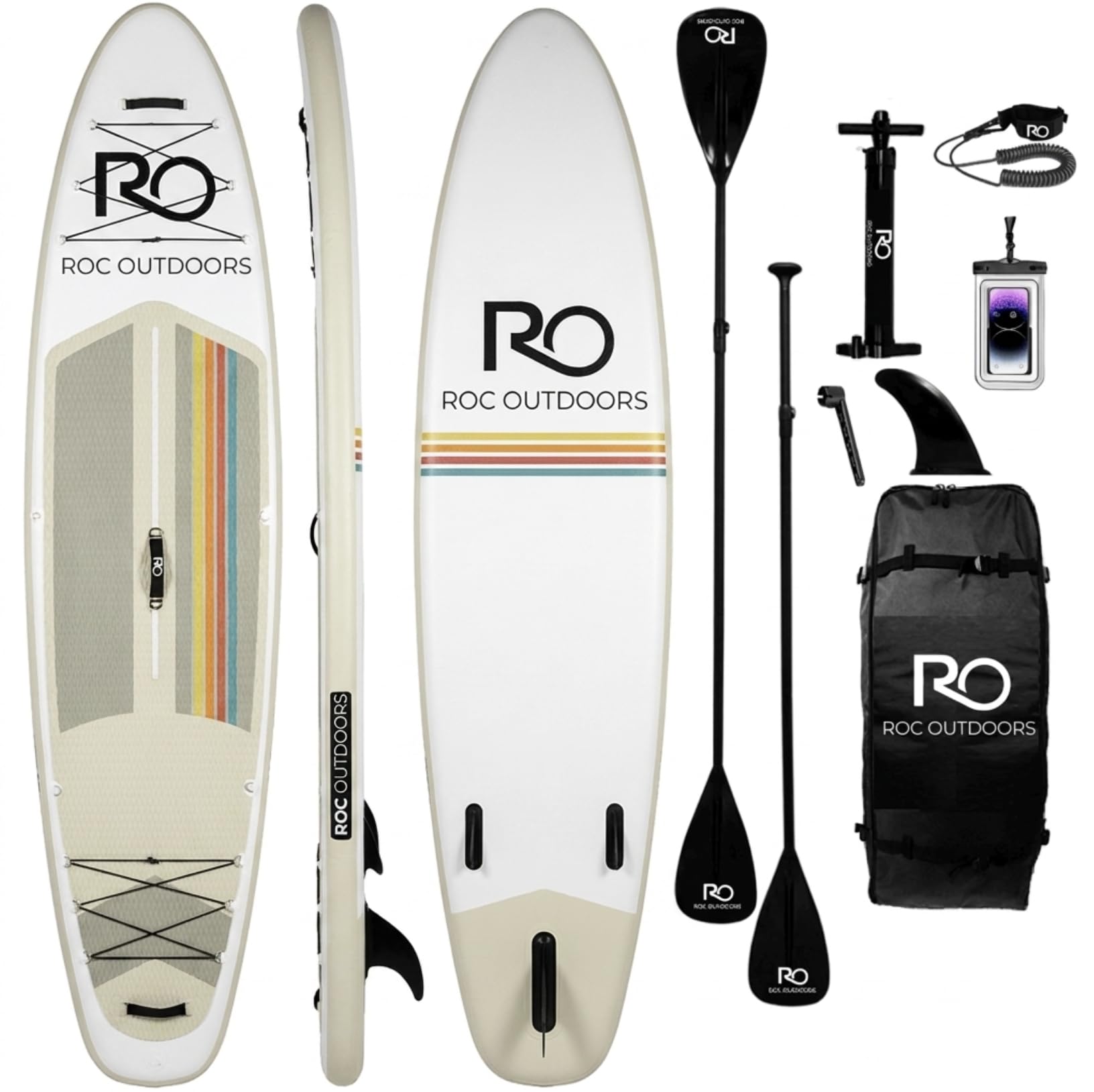 Roc Inflatable Stand Up Paddle Board 10' 6" with Premium SUP Paddle Board Accessories, Wide Stable Design, Non-Slip Comfort Deck for Youth & Adults