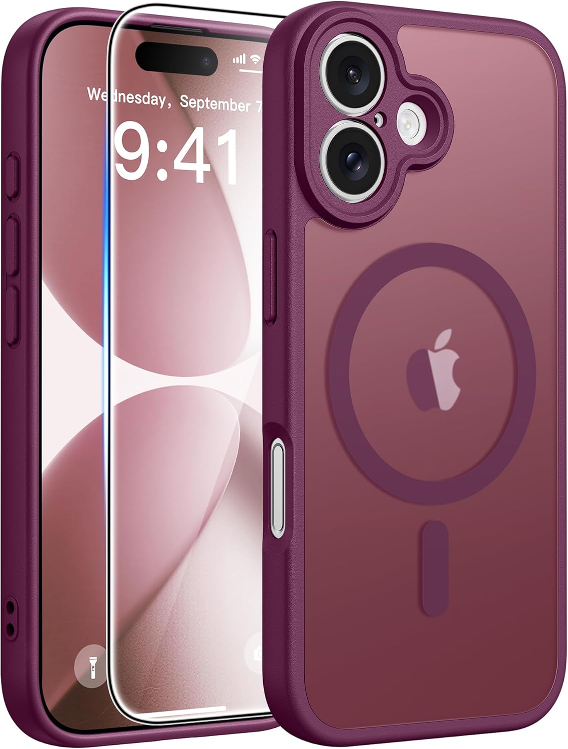 FNTCASE for iPhone 17 Case: [Compatible with Magsafe] Translucent Matte Cases with [Full Camera Protection] [Screen Protector] Military Grade Shockproof Protective Phone Cover - Light Purple