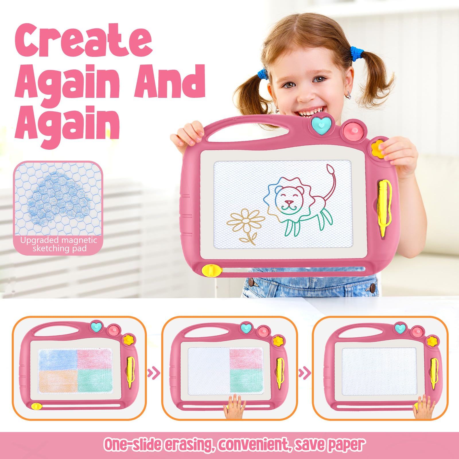 Magnetic Drawing Board, Toddler Toys for Age 1 2 3 Boys Girls, Toddler Drawing Board, Birthday Easter Christmas Halloween Kids Toy Gifts for Boys and Girls