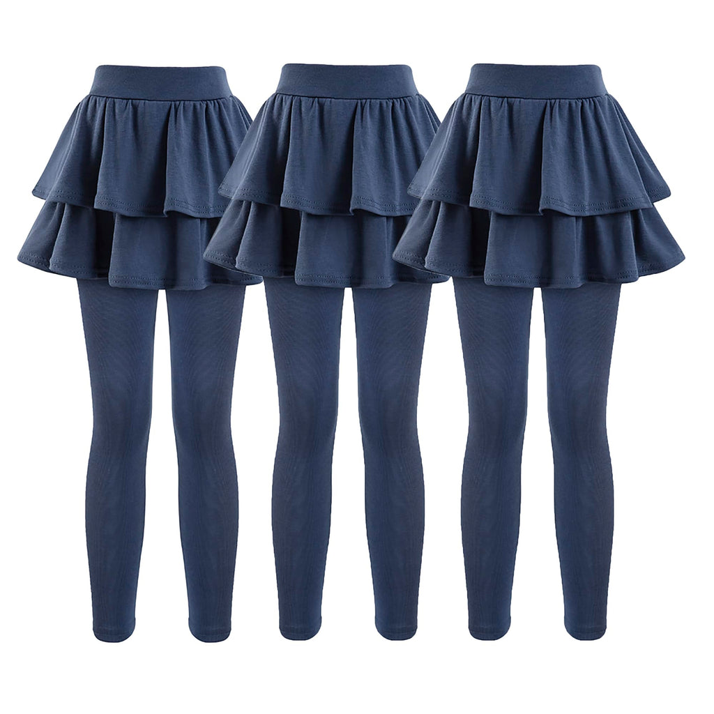 Girls School Uniform Pants Leggings with Skirts Stretch Warm Jegging 4-12 Years