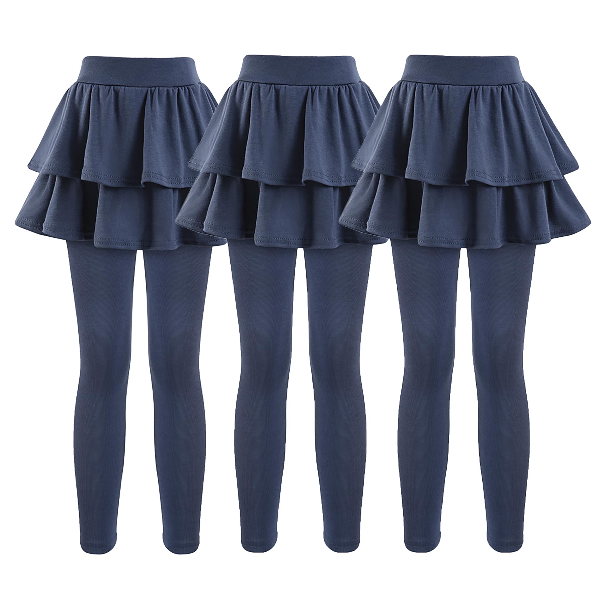 Girls School Uniform Pants Leggings with Skirts Stretch Warm Jegging 4-12 Years