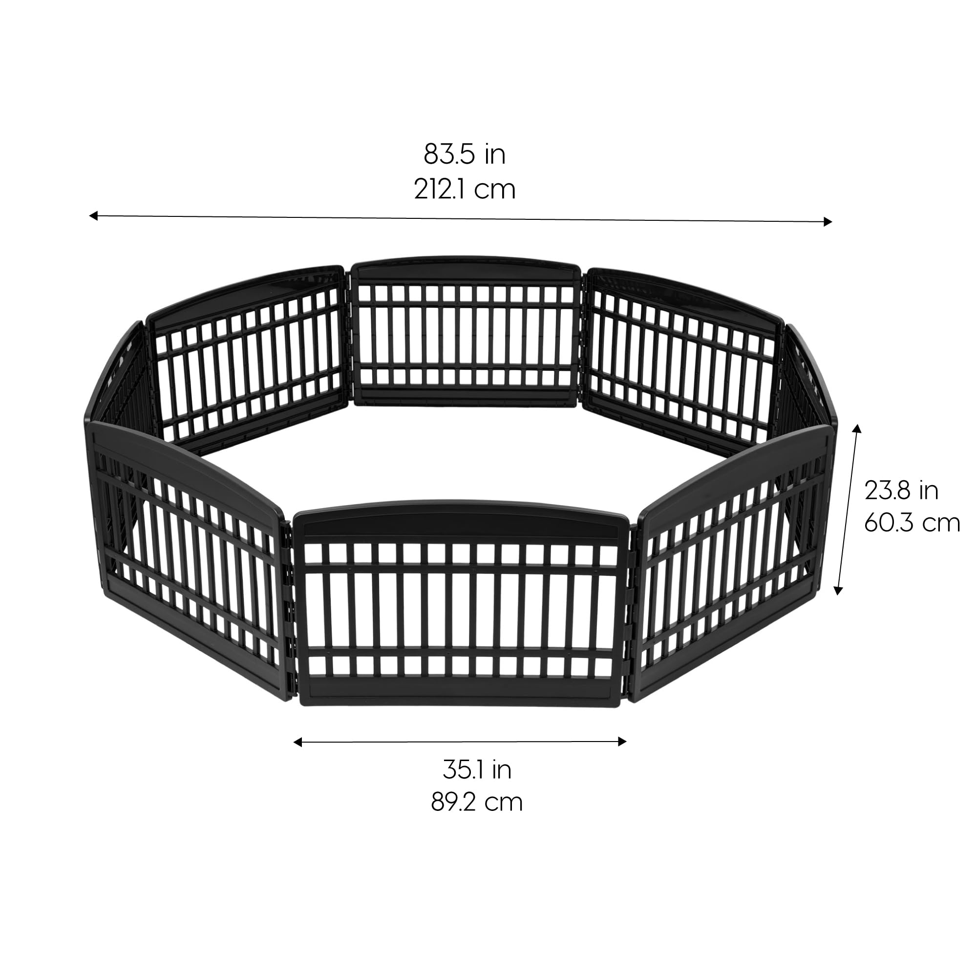 IRIS USA Dog Playpen 24" 4-Panel Puppy Playpen, 35 x 35 x 24, Dog Playpen, Dog Play Pen Indoors, Pet Fence, Puppies/Small Dogs, Black