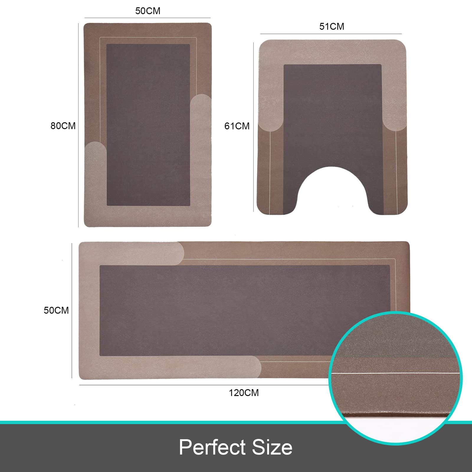 HelloTree 2Pcs Ultra Soft Napa Skin Bath Mat and U-Shaped Toilet Rug, Water Absorbent and Non Slip Shower Bath Rug for Bathroom, Tub and Shower - 20"x32"+20"x24", Blue