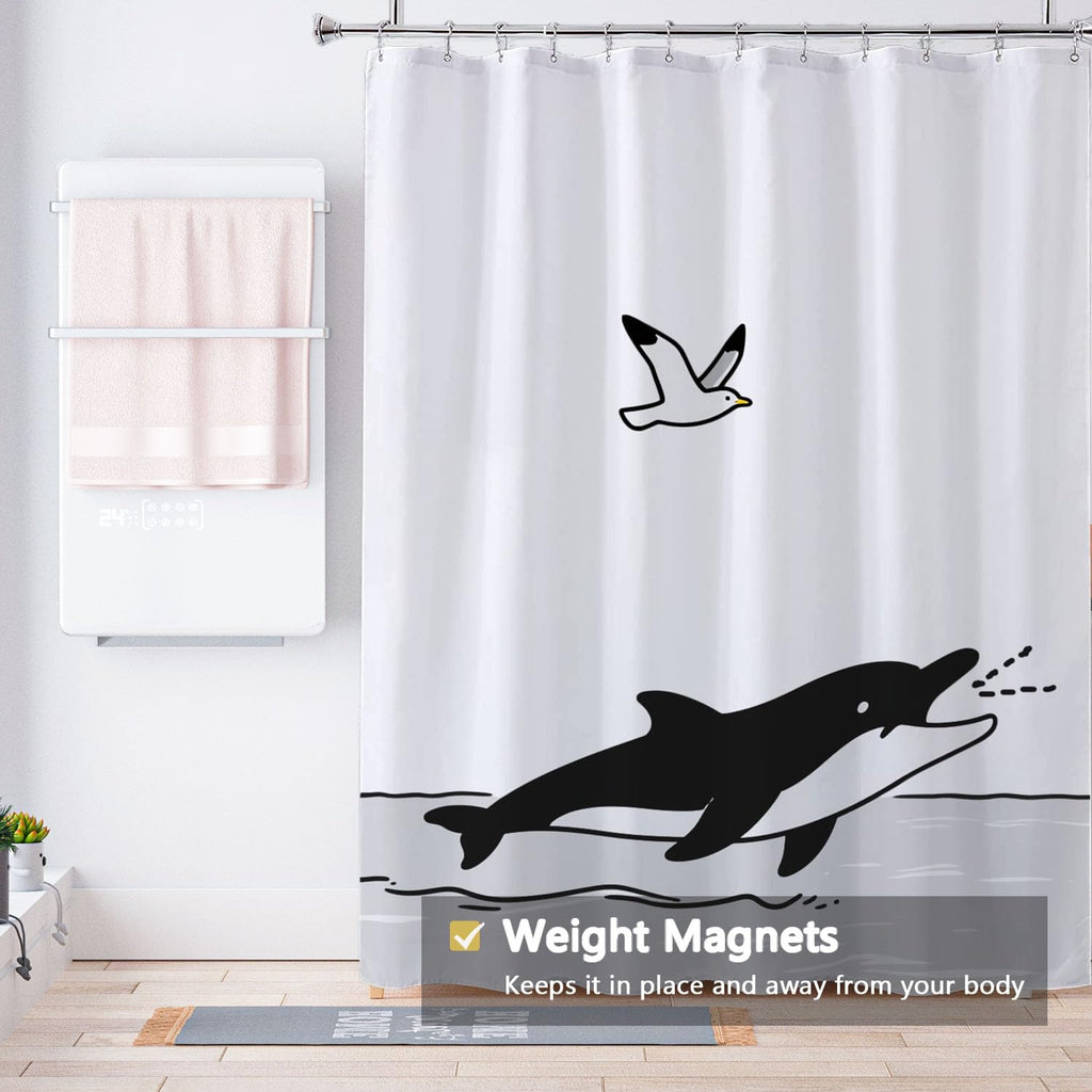 LLSCL Fabric Shower Curtain Liner with Magnets, Waterproof Hotel Quality, 72 x 72 Machine Washable