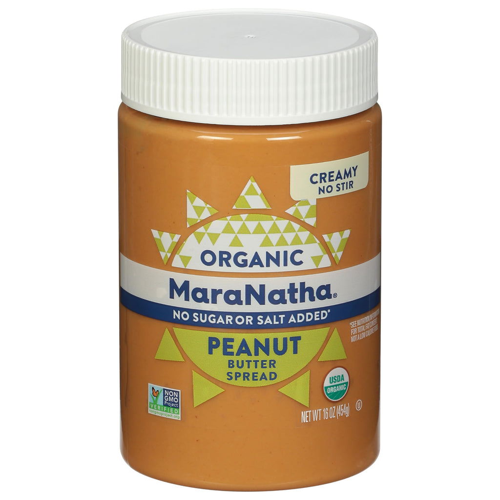 MaraNatha Organic Creamy Peanut Butter Spread, No Stir, 16 Ounce Jar
