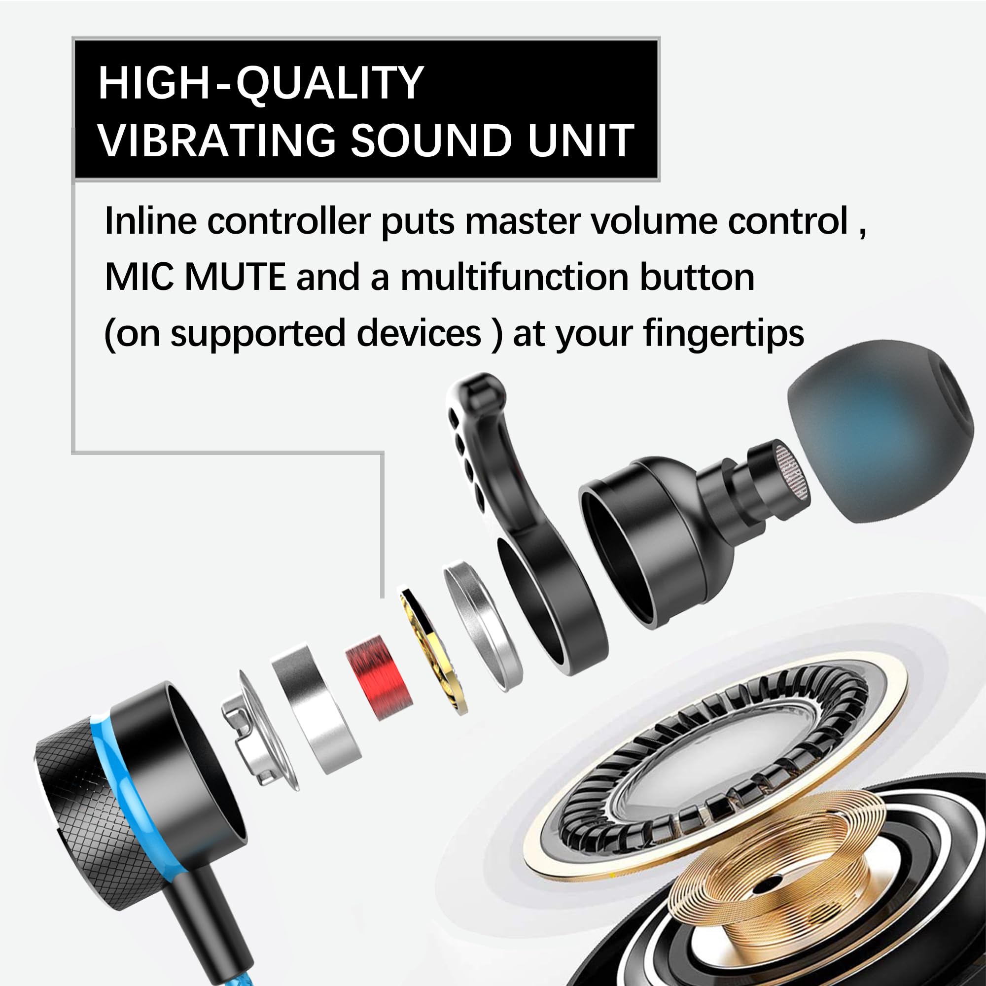 KASOTT SoundMaster Pro V1 - Gaming Earphones with Dual Audio Drivers,Battle Buds,in-Line Mic with Mute and Volume Control, Compatible with Xbox Series,Xbox One,PS5,PS4,Switch,Pc with 3.5mm Aux