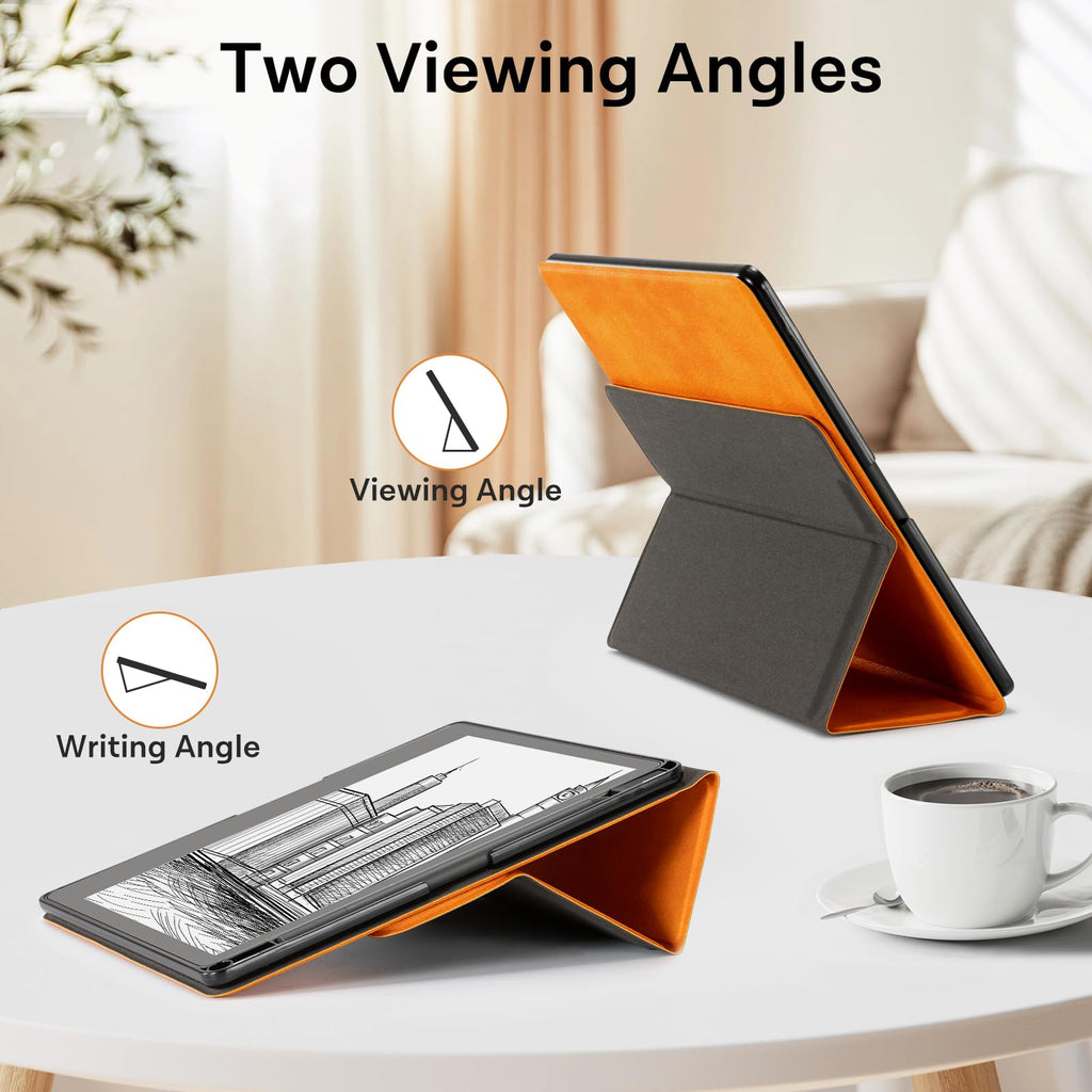 CoBak Stand Case for Kindle Scribe - Premium Folio Leather Cover with Pen Holder, Auto Sleep/Wake - Compatible with 10.2 Inch Kindle Scribe (2022/2024 Release)