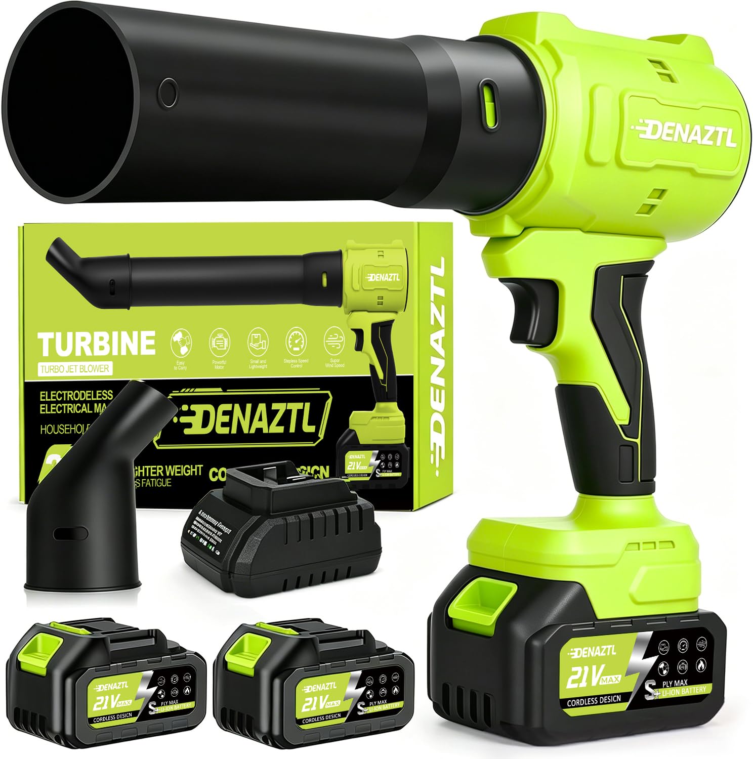 Electric Handheld Leaf Blower Cordless with 2X 4.0Ah Batteries and Charger, 650CFM 160MPH, 2 Extended Nozzles, Portable Mini Lightweight for Seniors Gift, Yard,Patio,Gutter,Lawn Care, Garden Tool