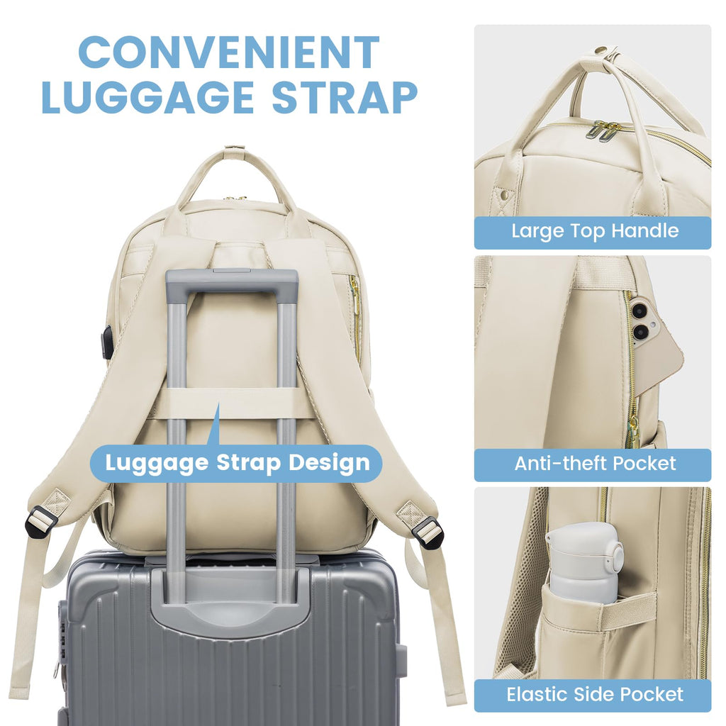 LOVEVOOK Laptop Backpack for Women, Water Resistant Travel Work Backpacks Purse College Business Teacher Nurse Computer bag with USB Charging Port
