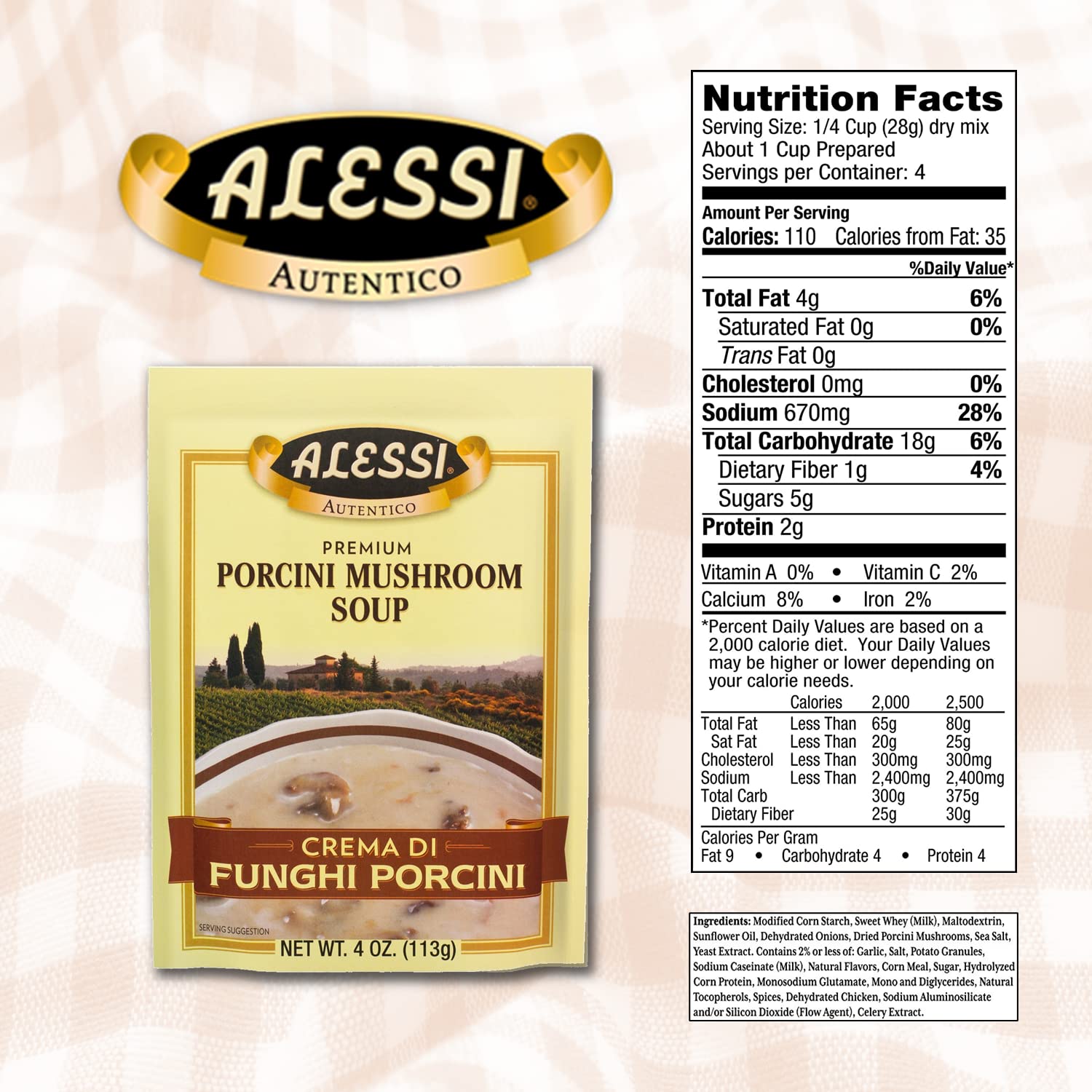 Alessi Autentico Premium Soups, Traditional Flavors, 6oz (Chicken Noodle, Pack of 6)