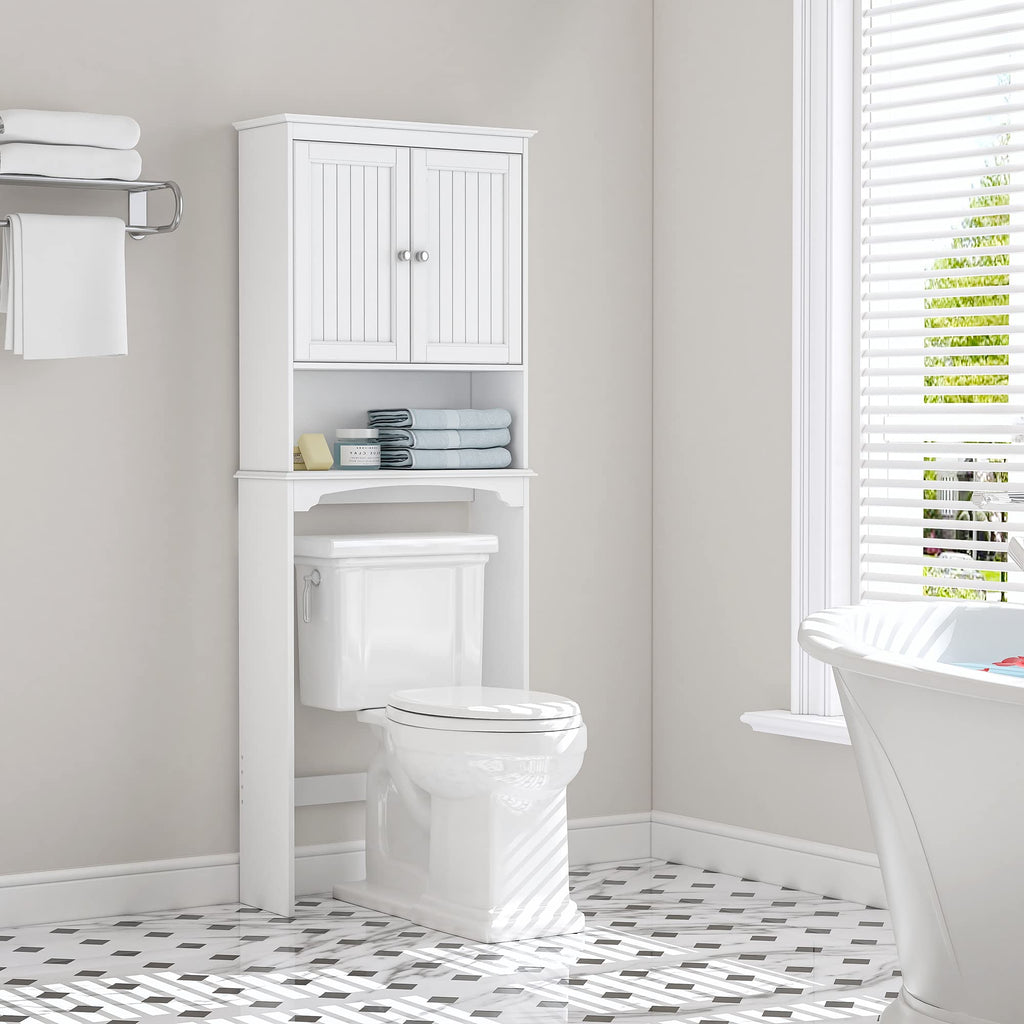 Spirich Over The Toilet Cabinet for Bathroom Storage, Above Toilet Storage Cabinet with Doors and Adjustable Shelves, Espresso