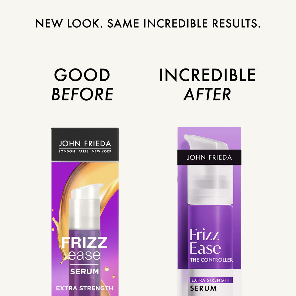 John Frieda Frizz Ease Extra Strength Hair Serum for Thick & Coarse Hair, Anti-Frizz Smoothing Serum with Argan & Coconut Oil, 1.69 fl oz