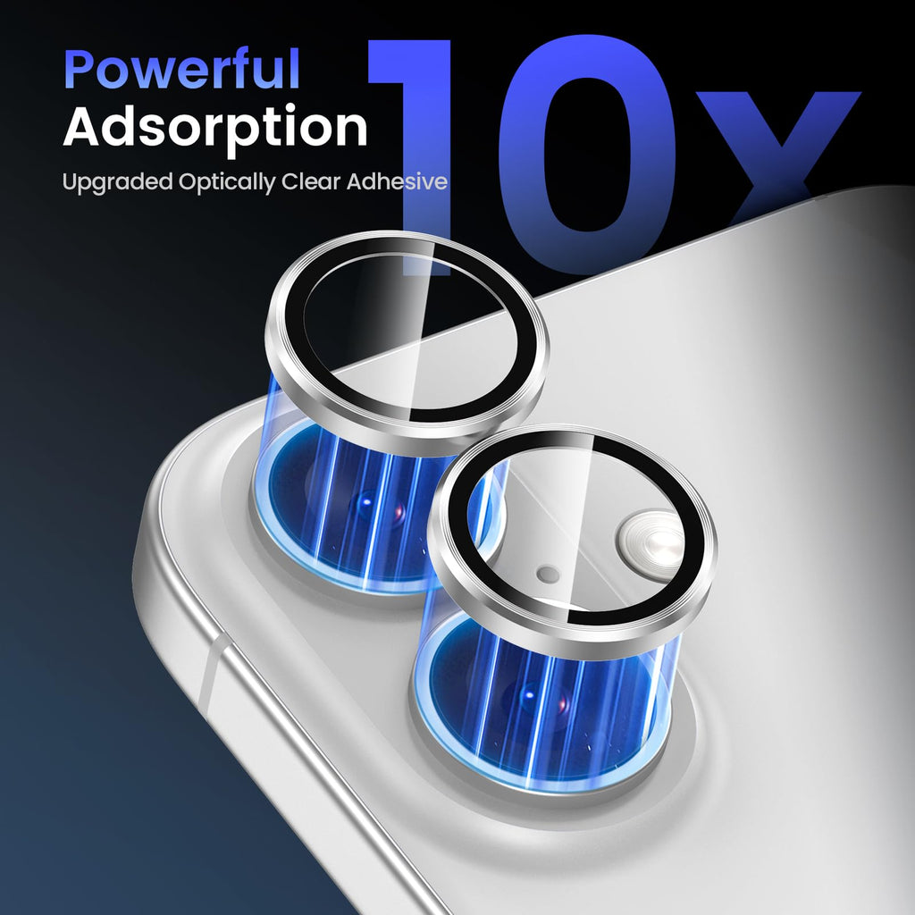 Tensea for iPhone 13 mini/iPhone 13 Camera Lens Protector, 9H Tempered Glass Camera Cover Screen Protector Metal Individual Ring for iPhone 13mini 5.4 inch /13 6.1 inch
