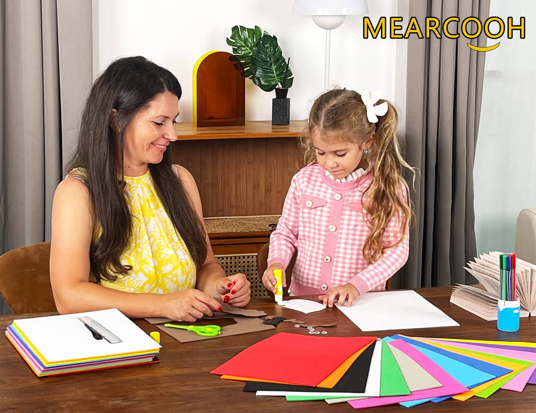 84PACK Foam Craft Sheets 8.5x5.5 inch Eva Color Bulk Foam Paper Set for Art Craft Projects DIY Handcraft by MEARCOOH