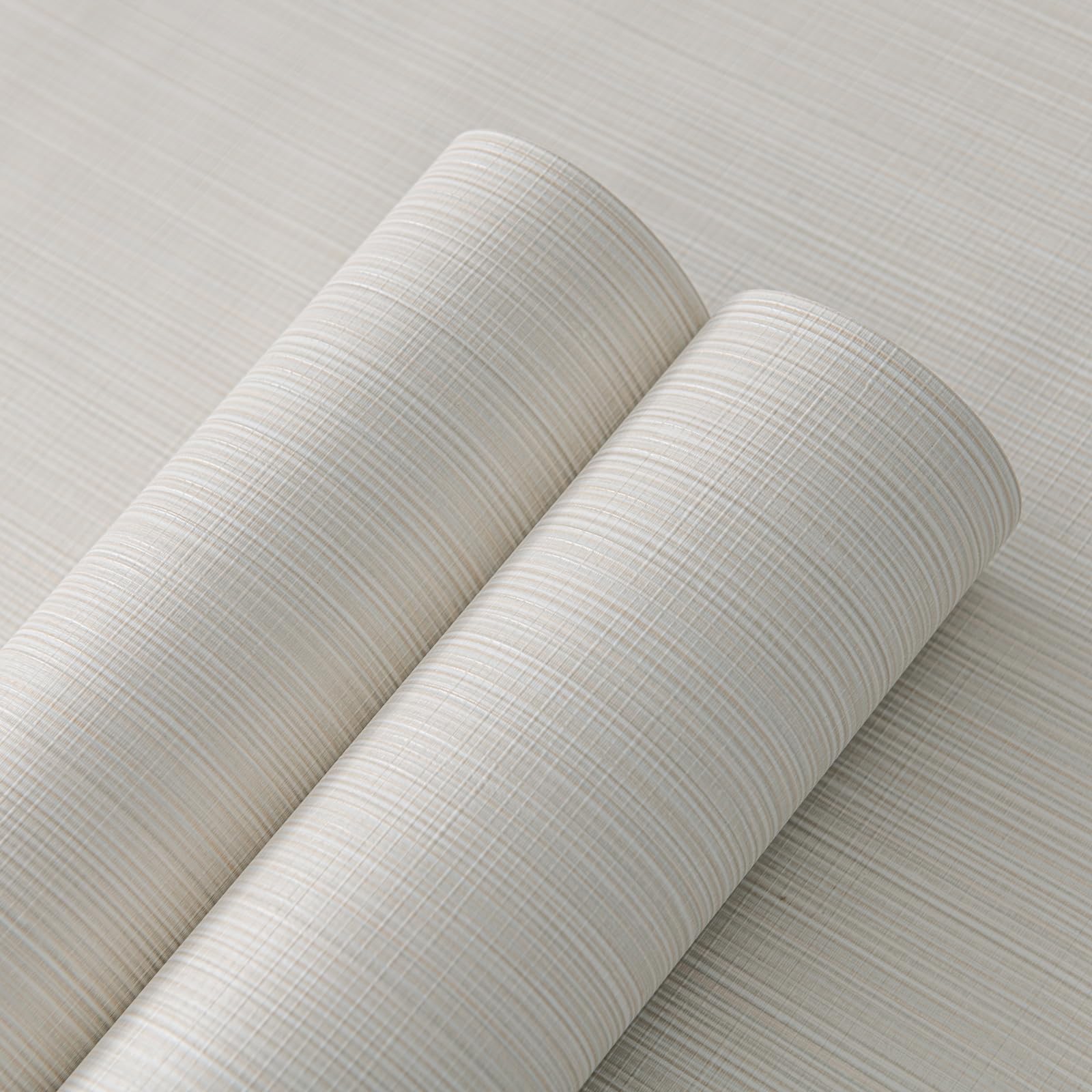 Grasscloth Peel and Stick Wallpaper 20.8"x394" Gray Thick Fabric Textured Linen Classic Faux Grassweave Neutral Removable Wallpaper Vinyl Film Roll for Home Use