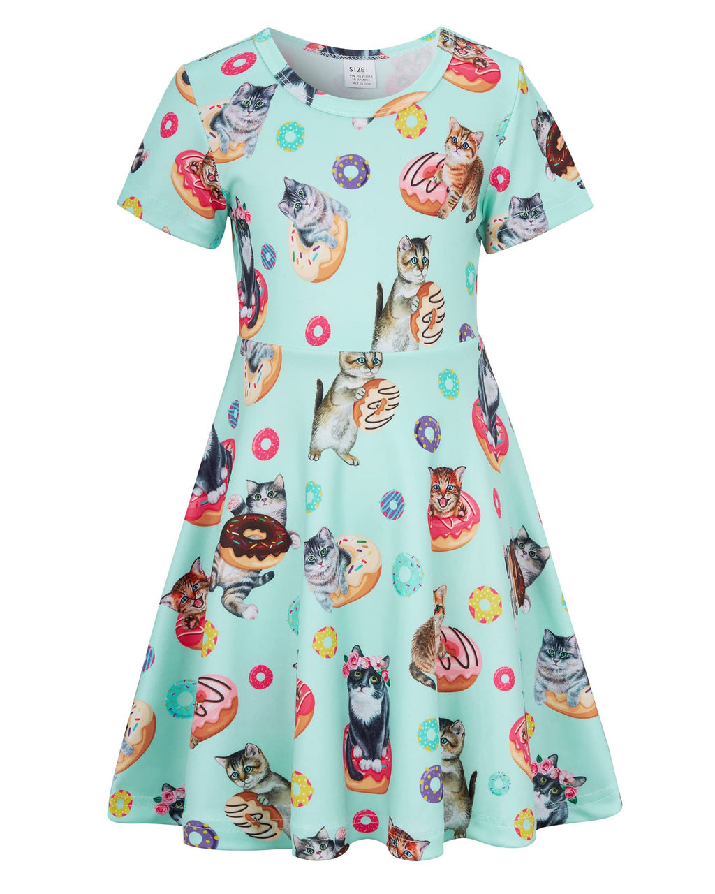ALISISTER Little Girls Dress Short Sleeve Toddler Summer Sundress 2-9T