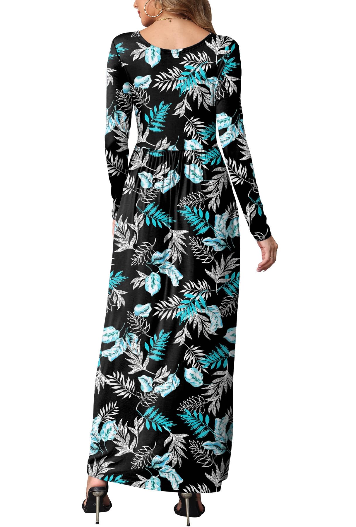 EUOVMY Women's Long Sleeve Loose Maxi Dresses Casual Long Dresses with Pockets