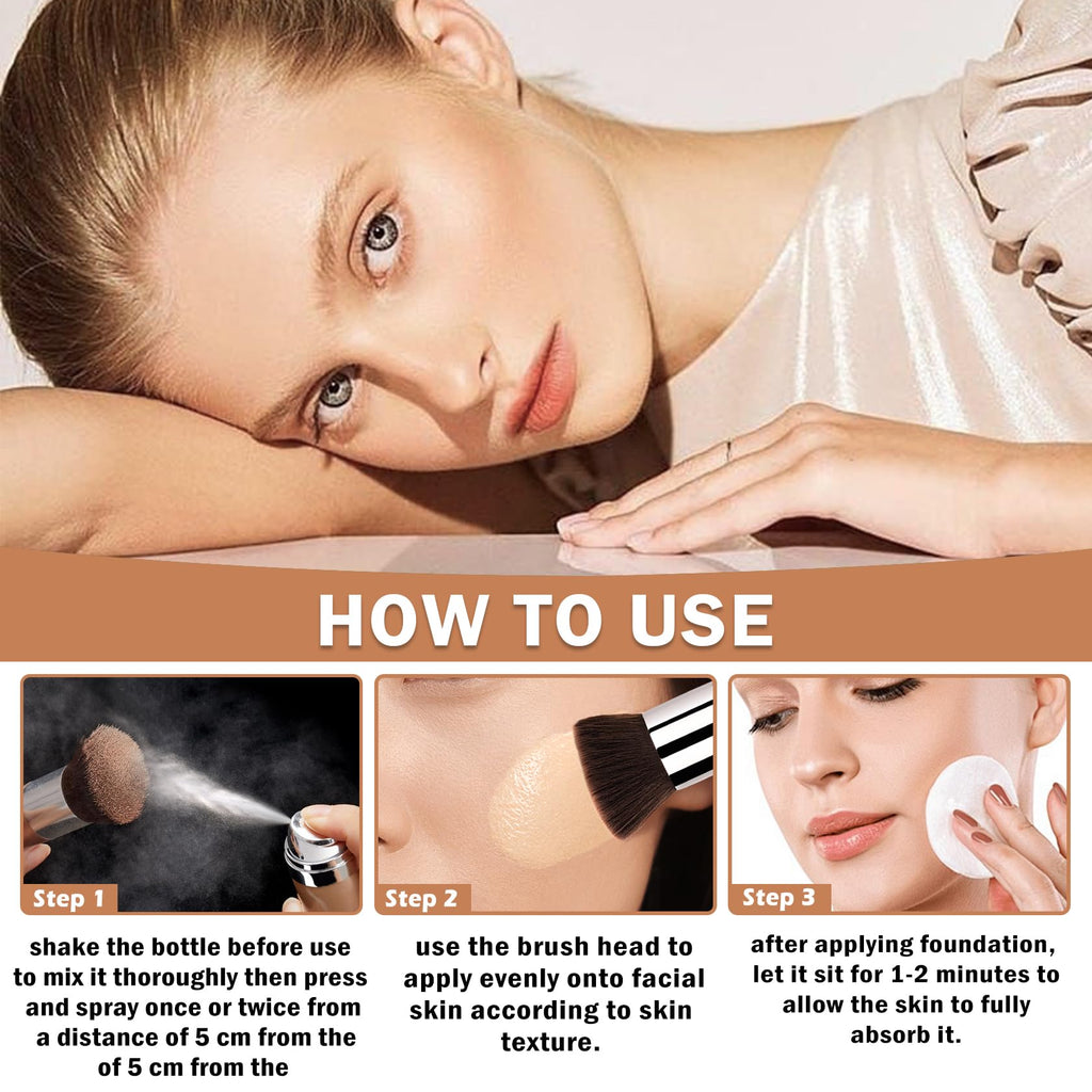 Air Brush Makeup Foundation and Makeup Primer for Face,Hydrates and Moisturizes,Buildable Coverage with Anti-aging Formula for Smooth Radiant Skin (01 Natural/Warm Porcelain)