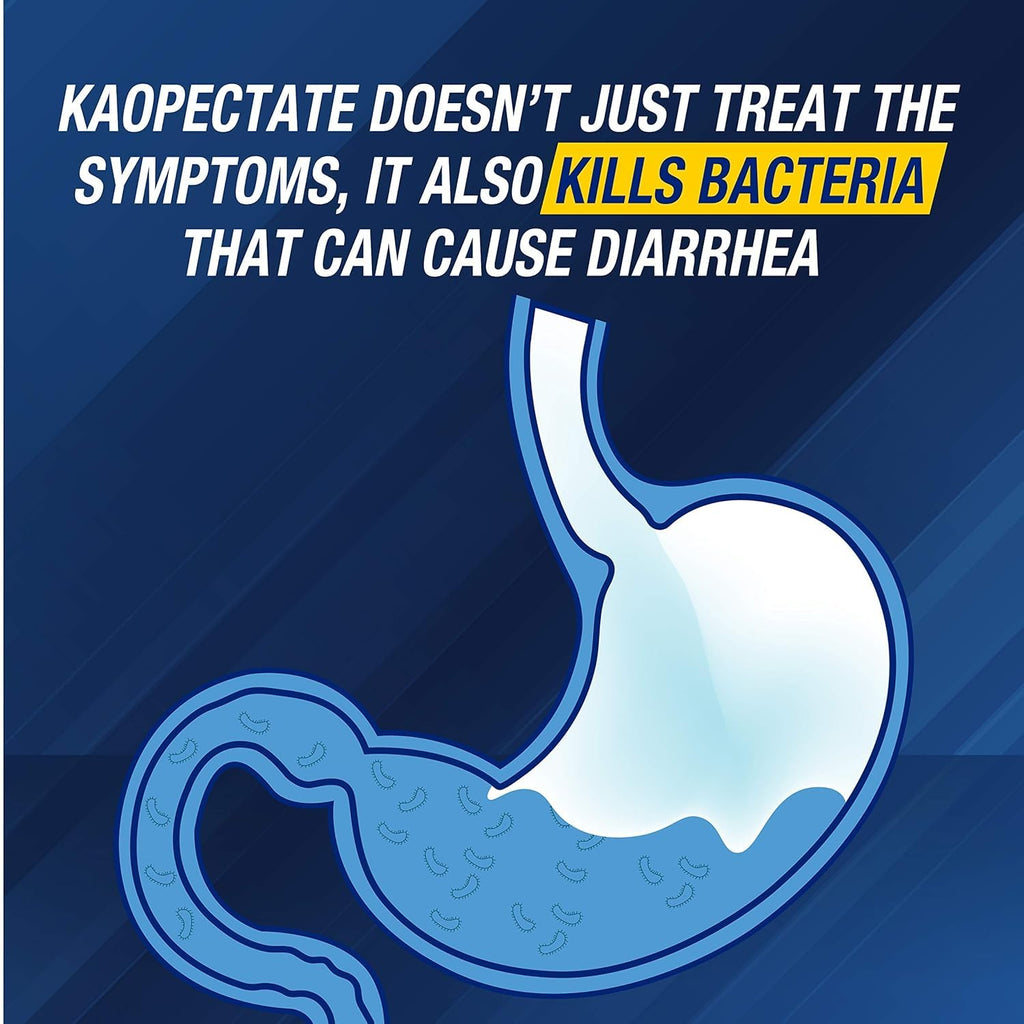 Kaopectate Multi-Symptom Diarrhea Medication for Adults, 8oz, Upset Stomach Relief, Bismuth Subsalicylate Anti Diarrhea Medicine, Vanilla