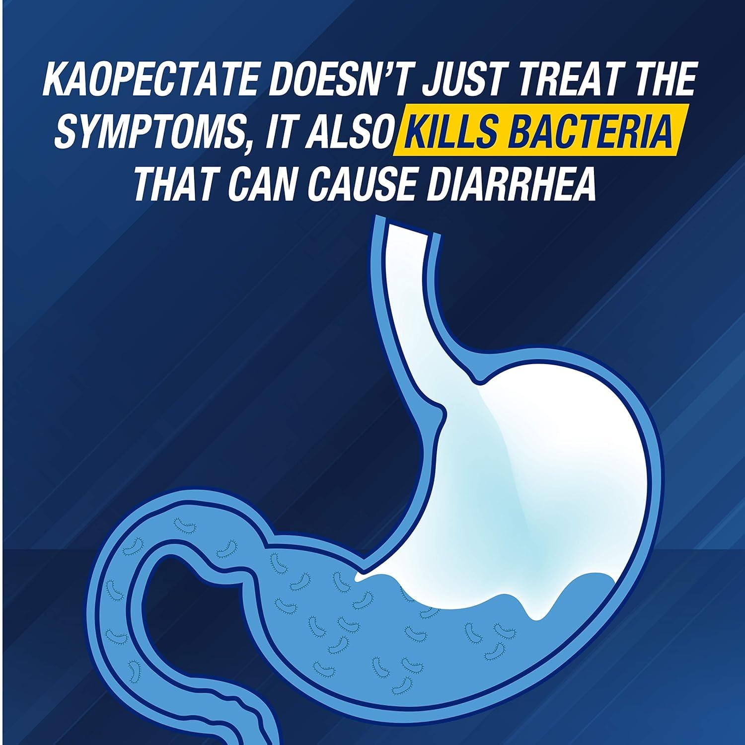 Kaopectate Multi-Symptom Diarrhea Medication for Adults, 8oz, Upset Stomach Relief, Bismuth Subsalicylate Anti Diarrhea Medicine, Vanilla