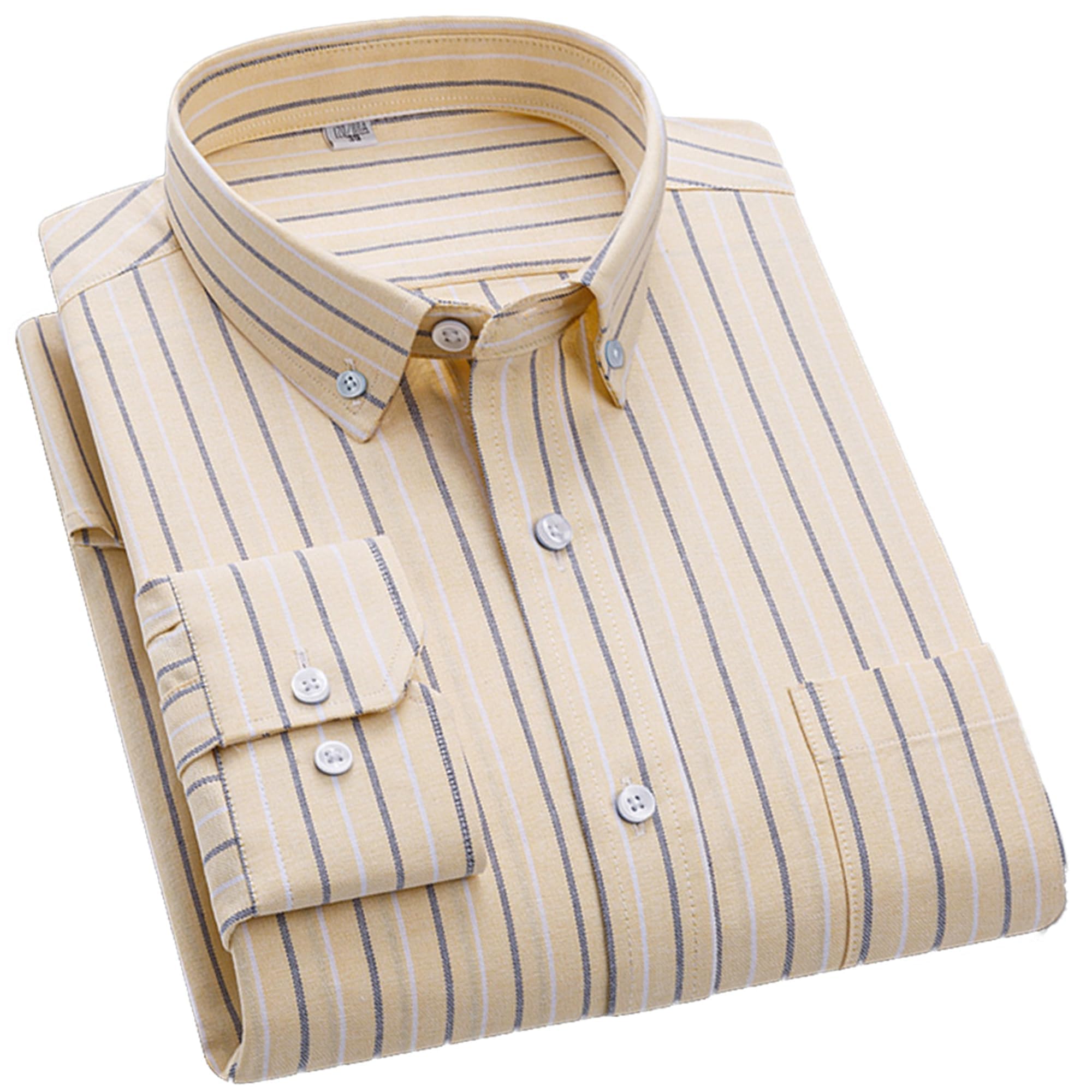Cromoncent Mens Cotton Oxford Shirt Long Sleeve Button Down Dress Shirts with Pocket