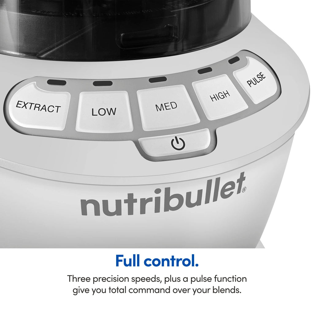 nutribullet Full-Size Blender Combo, Single-Serve & Large Capacity, 1200W, 64oz Pitcher, 32oz Cup, Extractor Blade, 3-Speed, Pulse, Smoothies, Soups, Sauces, Easy Cleaning, Matte Black, NBF50500AK