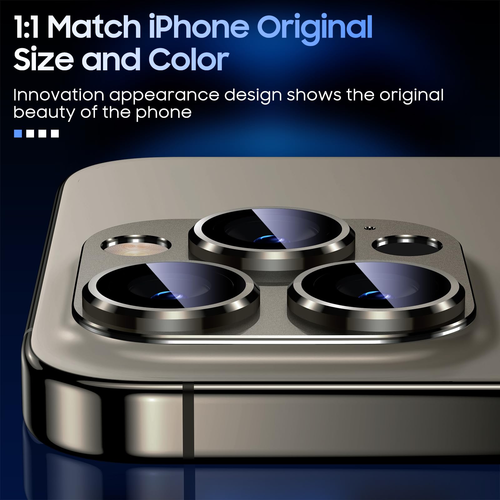 Uyiton Compatible with iPhone 17 Camera Lens Protector - [Not Easy to Break][Strong Adsorption][Case-Friendly] Metal Tempered Glass Rear Camera Screen Cover - Black