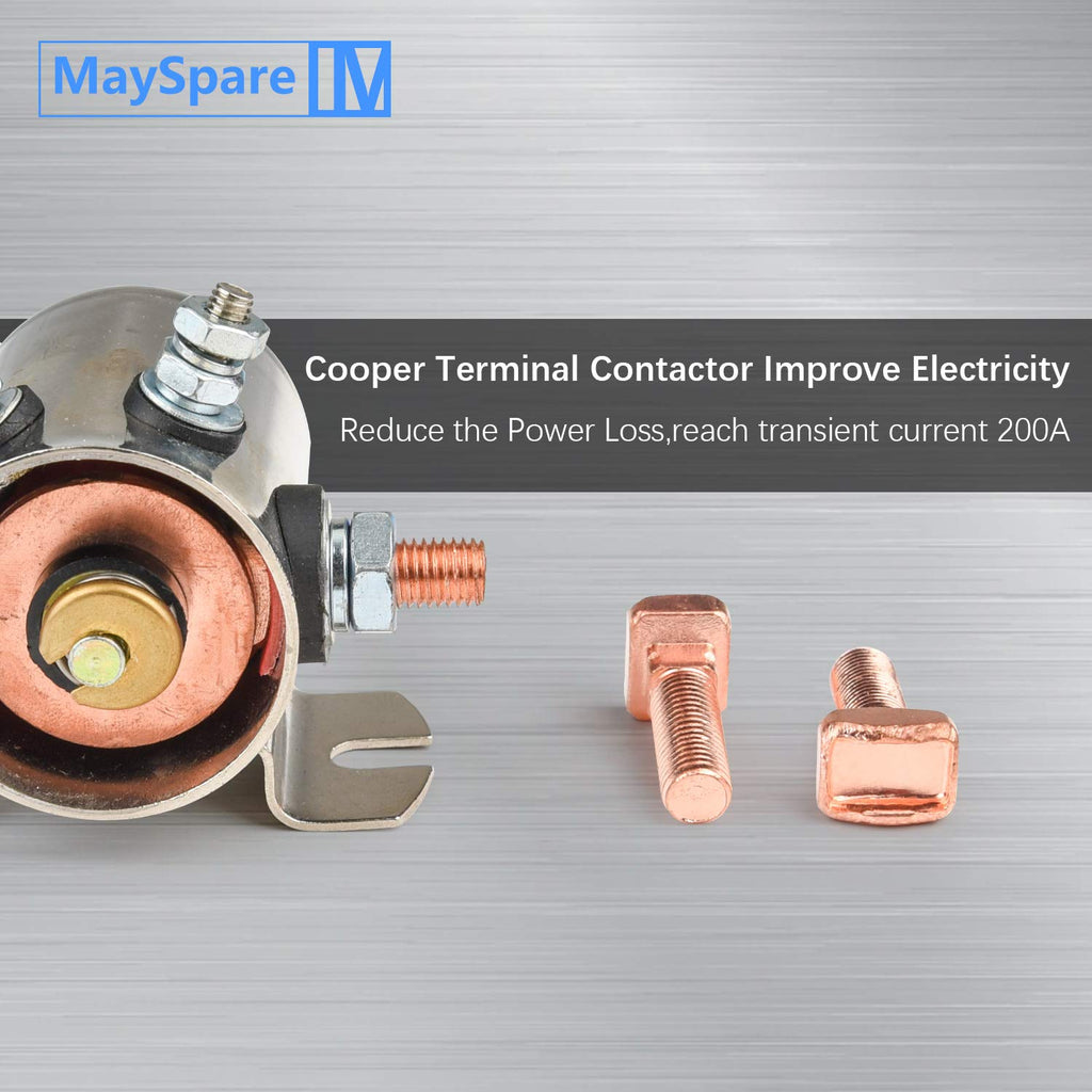 MaySpare Max Transient 200A Trombetta 12V Solenoid Relay 3 Terminal Heavy Duty Winch Marine 24106 SPST 12 Volt Solenoid
