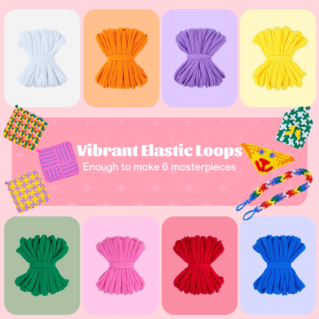 PREBOX 1000 PCS Weaving Loom Loops Refill, 10 Colors for 7 inch Potholder Loom, Craft Supplies for Kids and Beginners, Christmas & Birthday Gifts for Girls 6 7 8-10 10-12 Year Old