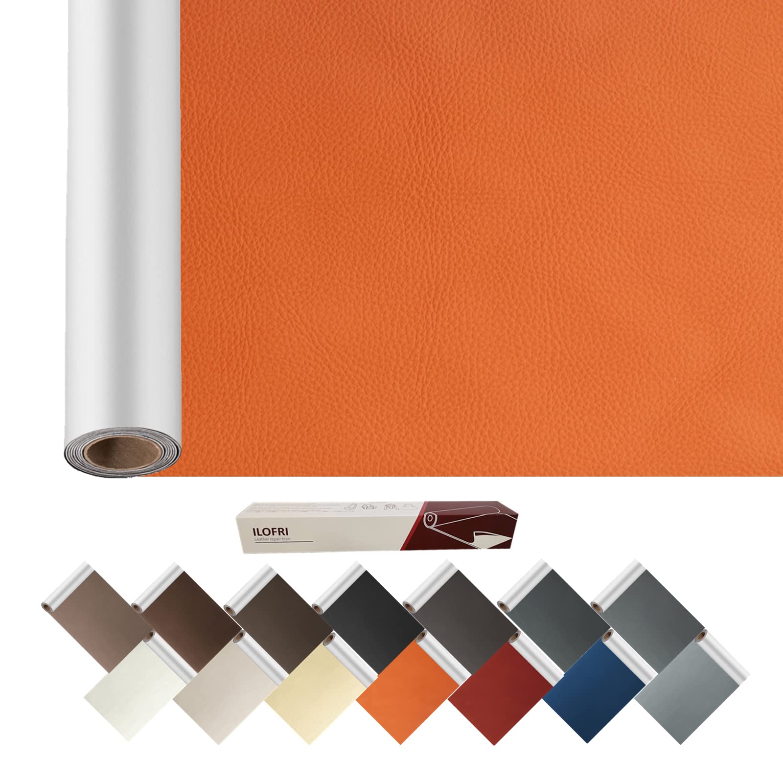 ILOFRI Large Leather Repair Patch 60x17 inch, Self Adhesive Vinyl and Leather Repair Tape Kit for Couch, Car Seat, Furniture, Upholstery, Sofa, Chairs, Handbags - Beige White
