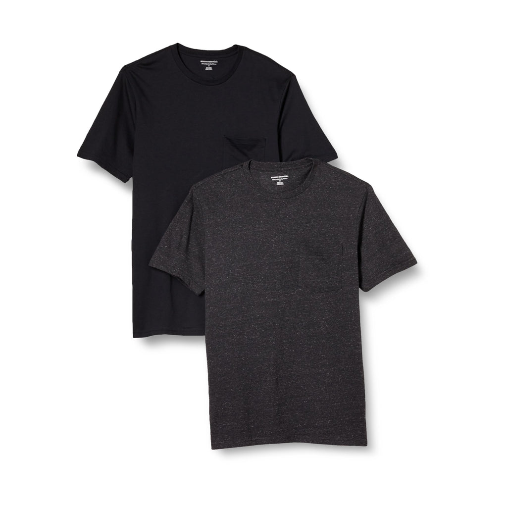 Amazon Essentials Men's Short-Sleeve Crewneck Pocket T-Shirts, Pack of 2