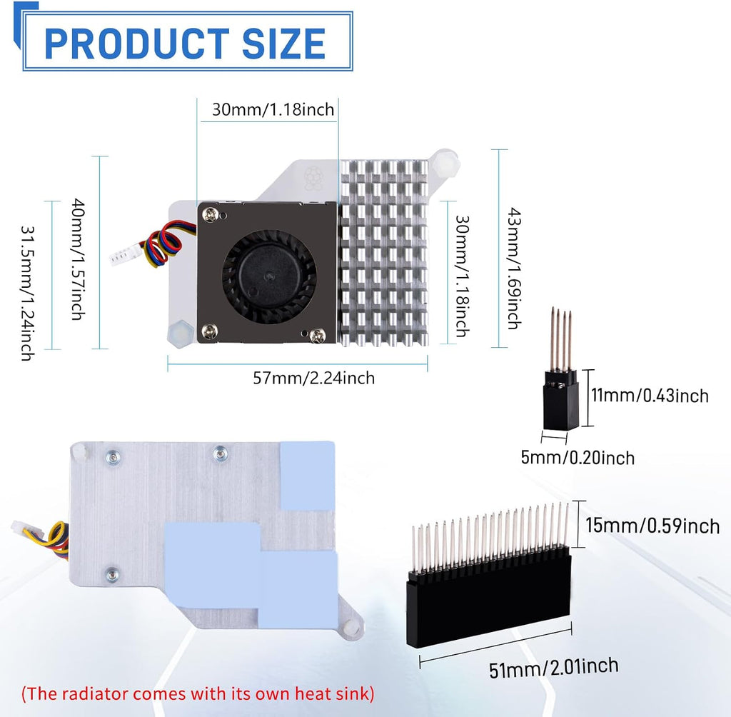 GeeekPi P33 M.2 NVME M-Key PoE+ Hat with Official Pi 5 Active Cooler for Raspberry Pi 5, Support M.2 NVMe SSDs 2230/2242/2260/2280