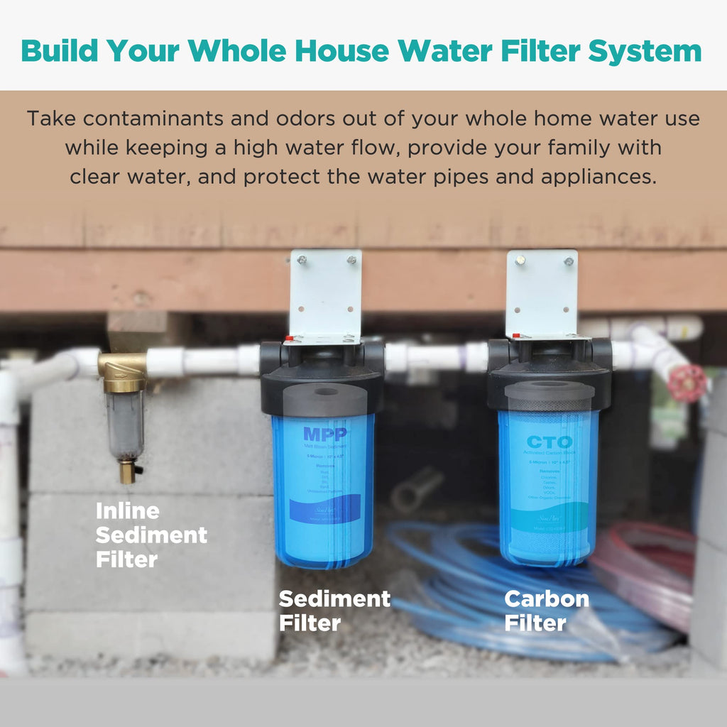 SimPure Whole House Water Filter Cartridges 5 Micron 10" x 4.5" CTO Activated Carbon Block, For DB10P, DB10C-2, GE GXWH40L, GXWH35F, BB10, FXHTC, FC15B, 2 Pack