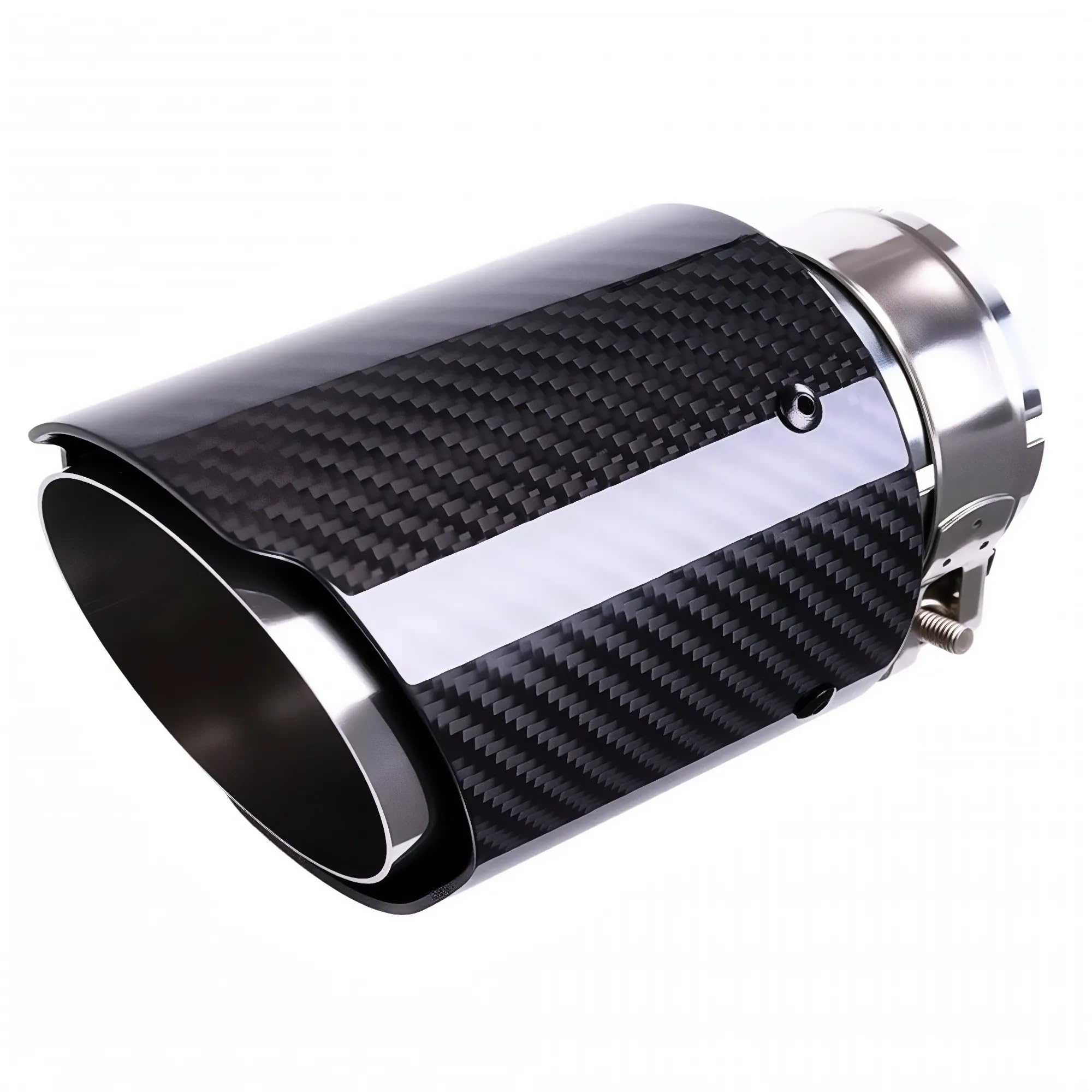 2"Inlet 3"Outlet Car Exhaust Tips Carbon Fiber Tailpipe Exhaust Pipe Tail Throat Tail Pipe Burnt Need Height>3.5 Inch Widht>3.5 Inch