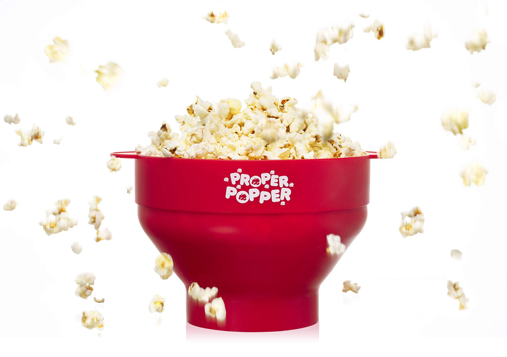The Original Proper Popper Microwave Popcorn Popper, Silicone Popcorn Maker, Collapsible Bowl BPA Free & Dishwasher Safe - (Aqua)