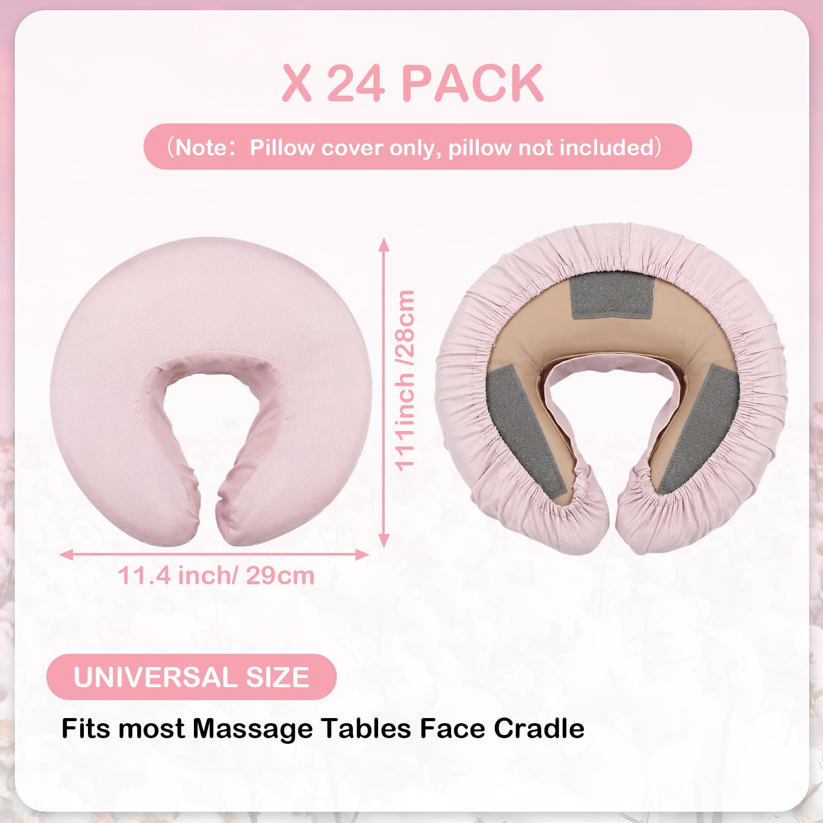 Macarrie 24 Pcs Face Cradle Covers for Massage Table Microfiber Reusable Soft Thicker Massage Table Headrest Covers Bulk Oil Proof Cradle Head Rest Sheets for Spa Beauty Salons(Beige)