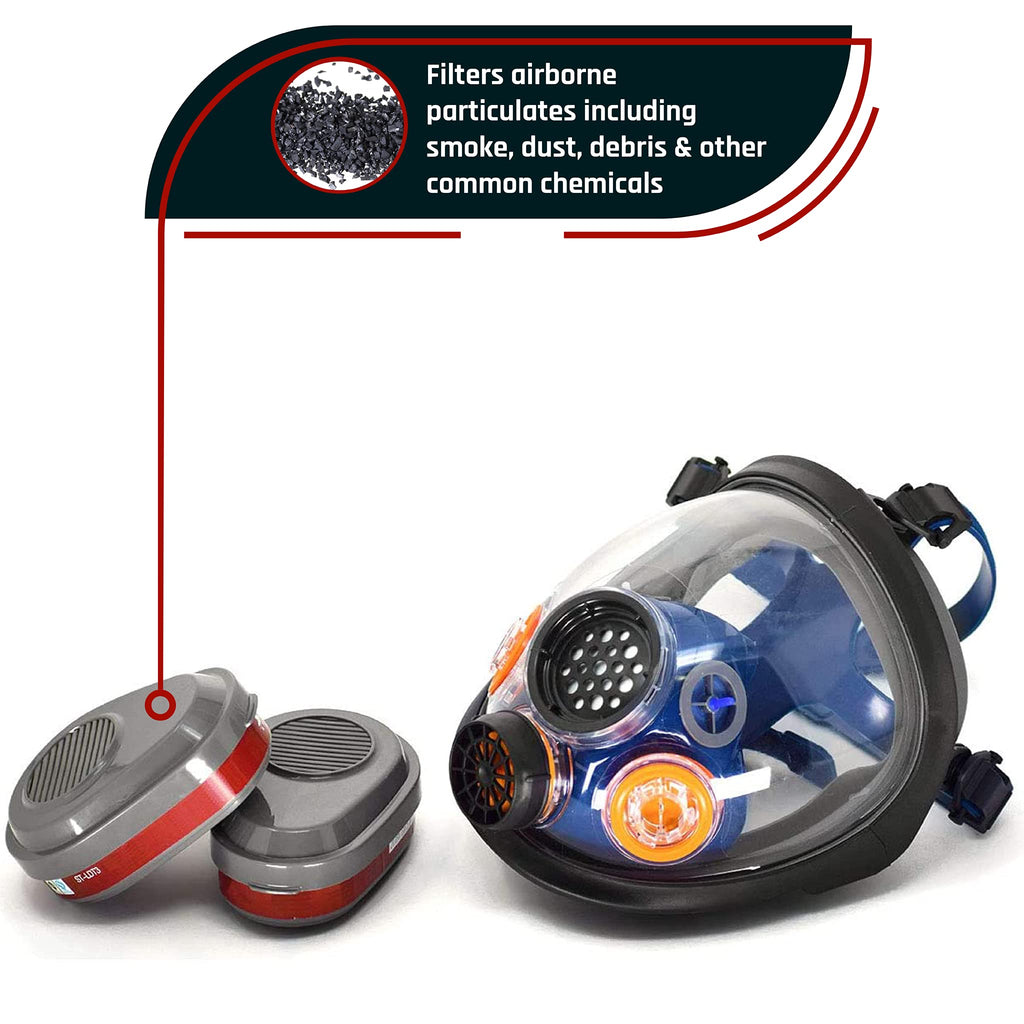 Parcil Distribution Full Face Respirator Mask with Filters – Durable Full Face Respirator Mask, Bayonet Filter Compatible