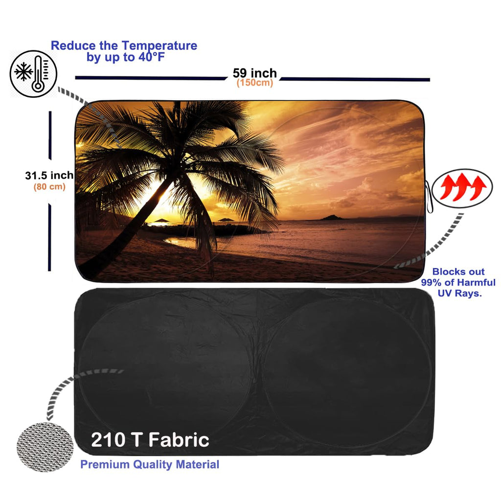Gven Windshield Sun Shade for Car Front Window Cover Sunshades Visor Automotive Sun Shield for Full-Size Sedan & SUV, Mid-Size SUV, Sports Cars Mid-Size Pickup Truck Car Accessories(Abstract, L)