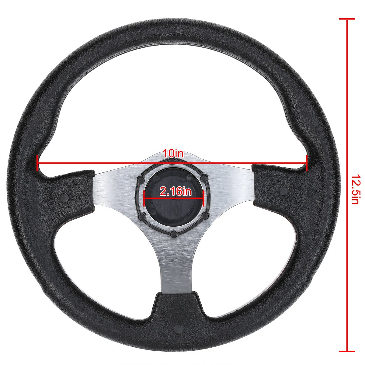 10L0L Golf Cart Steering Wheel, 13' Universal Fit for EZGO TXT/RXV, Club Car DS/Precedent, Yamaha G2-G29 (Carbon Black)