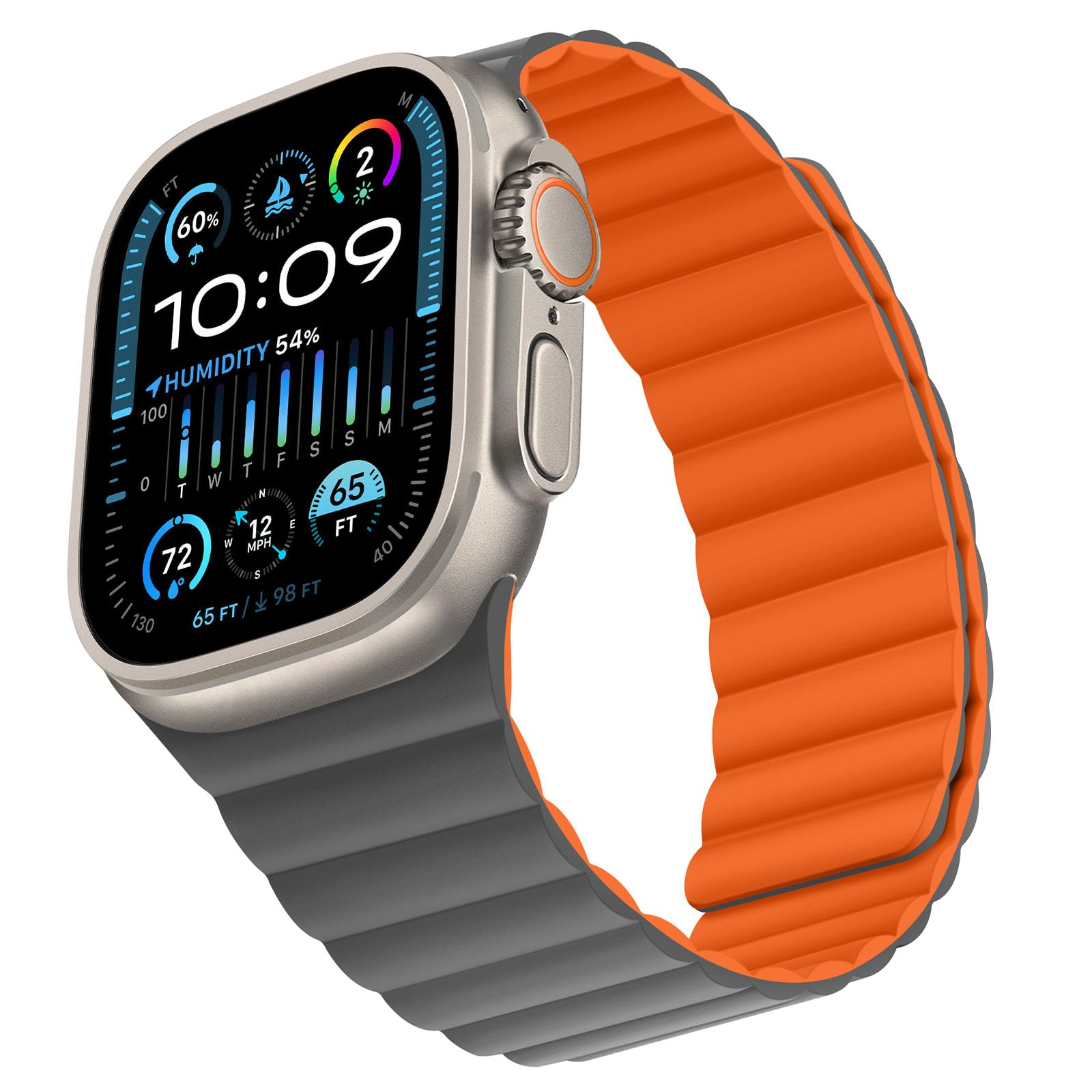 Bisikor Compatible with Apple Watch Band 49 46 45 44 42 41 40 38mm, Double Sided Wearable Silicone Magnetic Strap for iWatch Ultra SE Series 11 10 9 8 7 6 5 4 3 2 1 (38/40/41/42, Beige/Gray)
