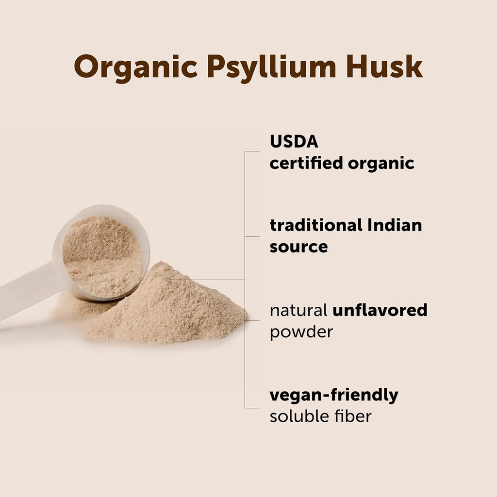 Micro Ingredients Organic Psyllium Husk Powder, 2lbs (32oz) | Daily Soluble Fiber Supplement | India Origin | Non-GMO, Keto Friendly, Vegan