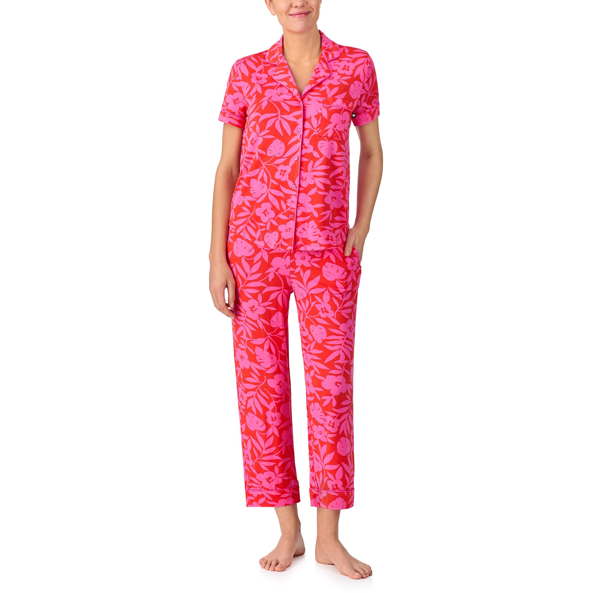 kate spade new york Short Sleeve Cropped Pant PJ Set
