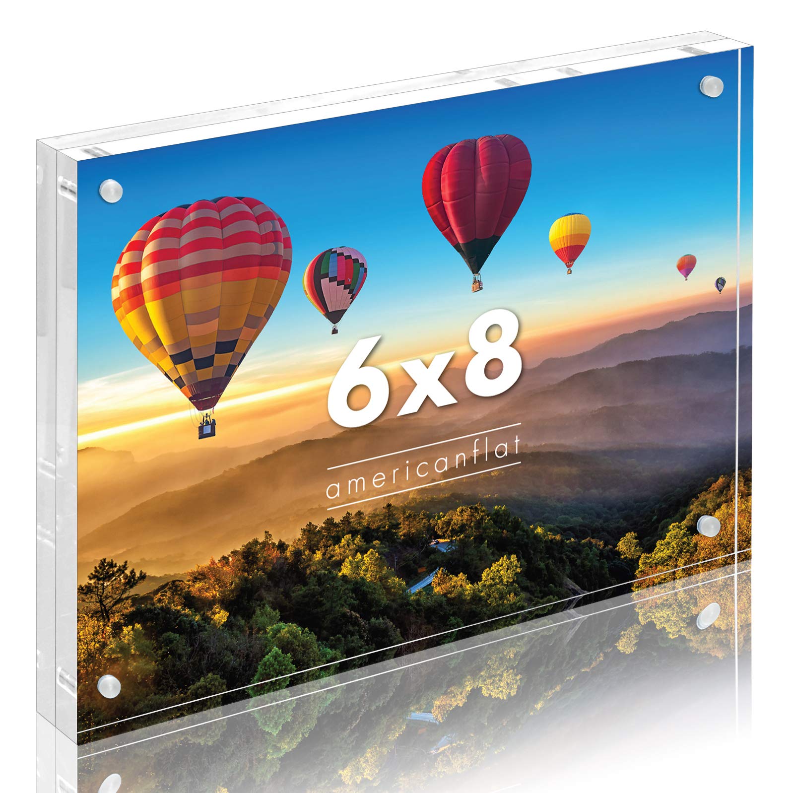 Americanflat 3.5x5 Acrylic Picture Frame - Double Sided Frames with Magnetic Corners - Transparent Acrylic Frames for Desk or Tabletop Display - 3.5x5 Picture Frame with Microfiber Cloth Included