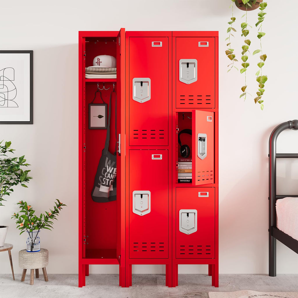 Lockers,Metal Locker, (Beige, 1 Door - (66.15" H x 11.8" W x 11.8" D))