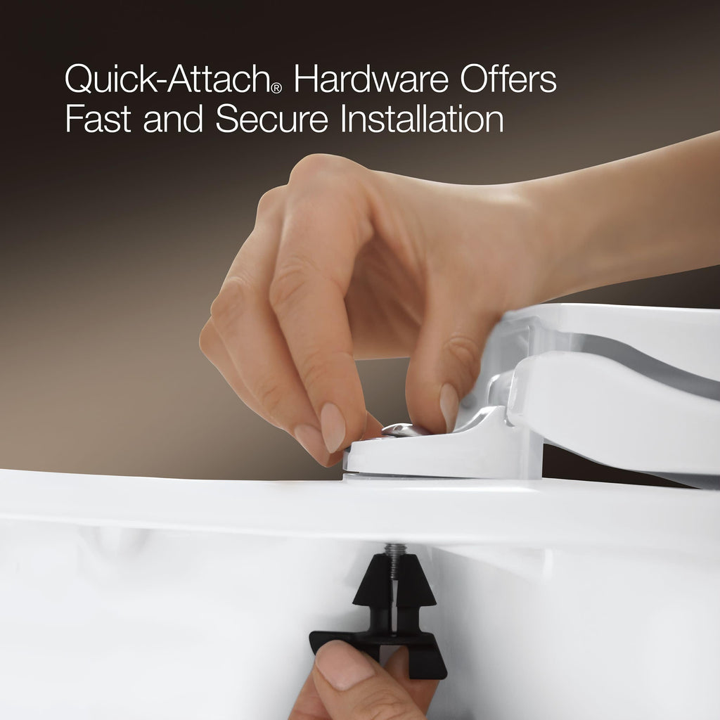 KOHLER K-4775-0 Brevia Round Toilet Seat with Quick-Release Hinges And Quick-Attach Hardware For Easy Clean, White