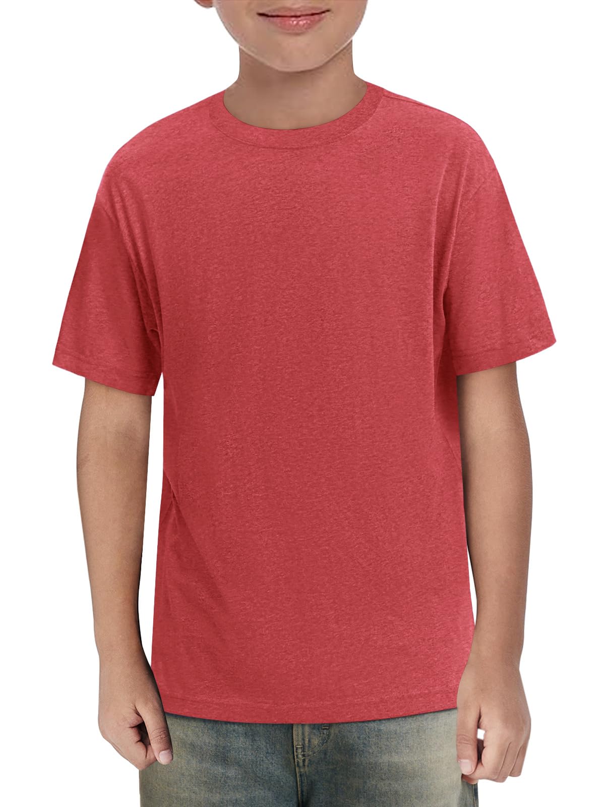 Haloumoning Boys Short Sleeve Shirts Kids Summer Crewneck T-Shirts Casual Tops Tees 5-14 Years