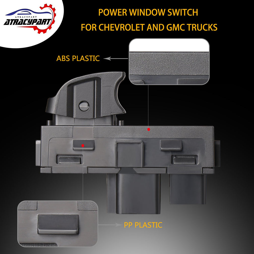 Power Window Switch Passenger Front Right, Rear Left or Right | Window Buttons | Fits GMC Acadia, Sierra, Chevy Silverado, Tahoe & More Year Model 2006-2015 | #22895545, 15888174