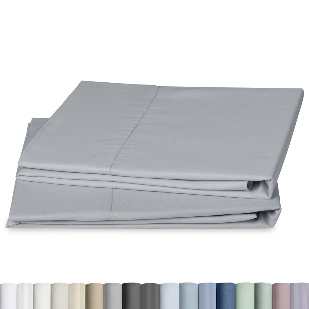 CALIFORNIA DESIGN DEN Soft & Silky 500 Thread Count 100% Cotton is Cool & Smooth, White Pillowcases Queen Size Fits Standard & Queen Pillows (Pure White)